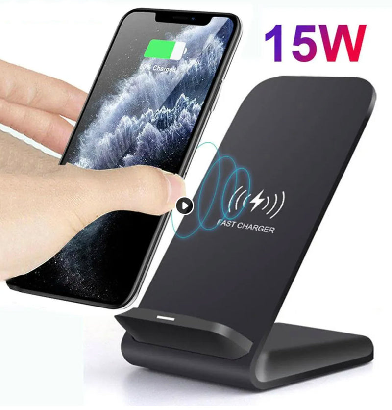 15W Qi Fast Charging Wireless Charger Stand Dock Station