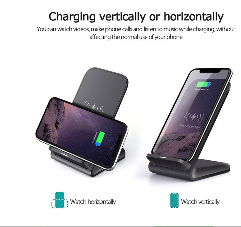 15W Qi Fast Charging Wireless Charger Stand Dock Station