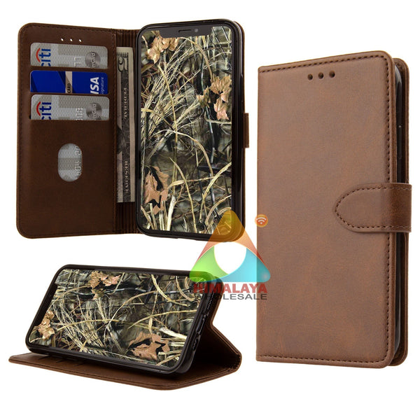 Premium Synthetic Leather Wallet Case for Apple iPhone 15 Plus (6.7") With Credit Card Holder Stand