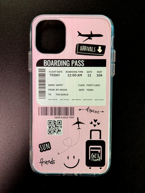 Hard Acrylic Shockproof  Case  for Apple iphone 11 6.1" Boarding Pass