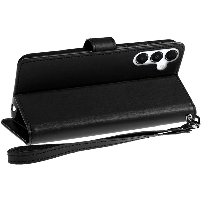 Premium Synthetic Leather Wallet Case for Samsung S24+/S25+ With Extra Credit Card Holder Stand Black (Copy)