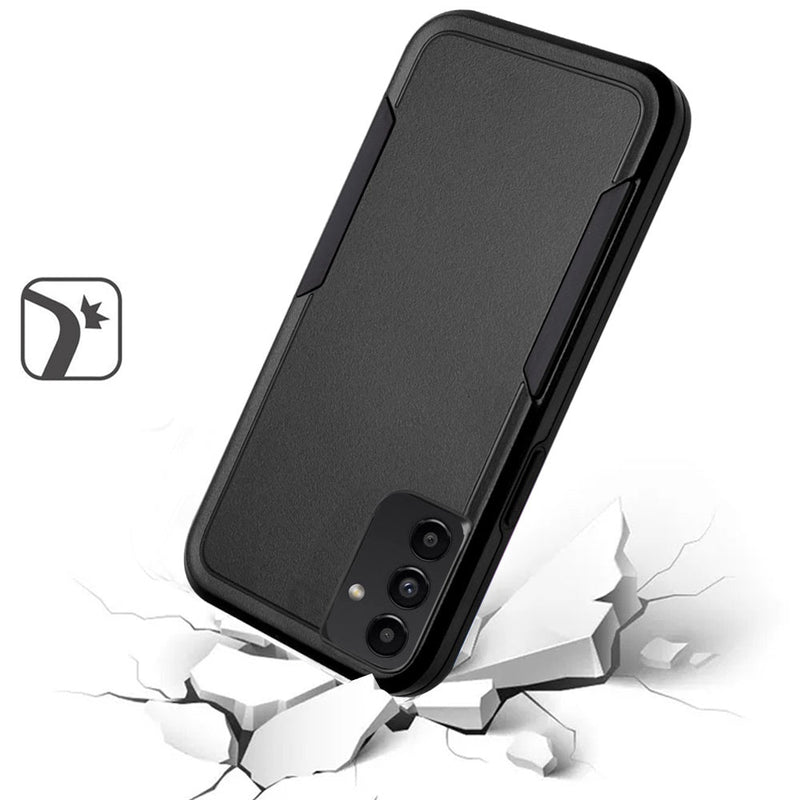 For Samsung A53 Tough Strong Dual Layer Flat Hybrid Case Cover - Black