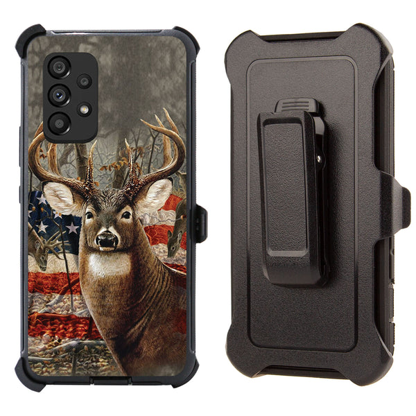 Printed Rugged Shockproof Case for Samsung Galaxy A35 5G with Clip