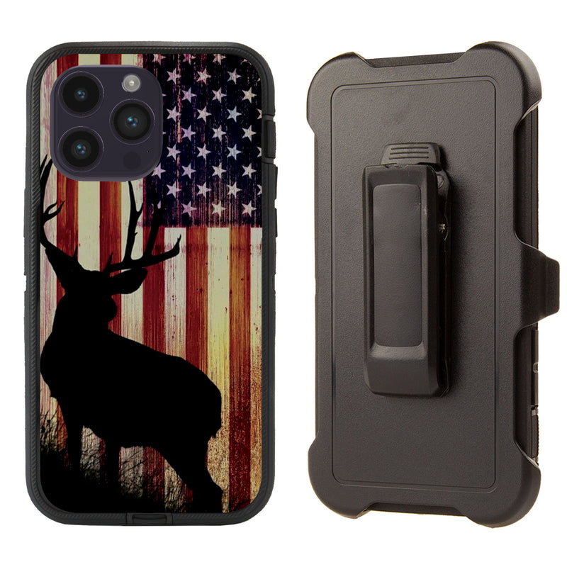 Shockproof Case for Apple iPhone 15 Pro Max Deer Flag