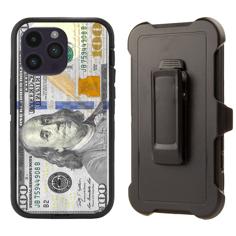 Shockproof Case for Apple iPhone 15 Pro Clip Rugged Heavy Duty Money