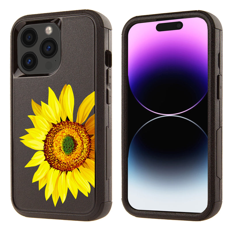 Printed Shockproof Tough Hybrid Case for Apple iPhone 16 Pro Sunflower