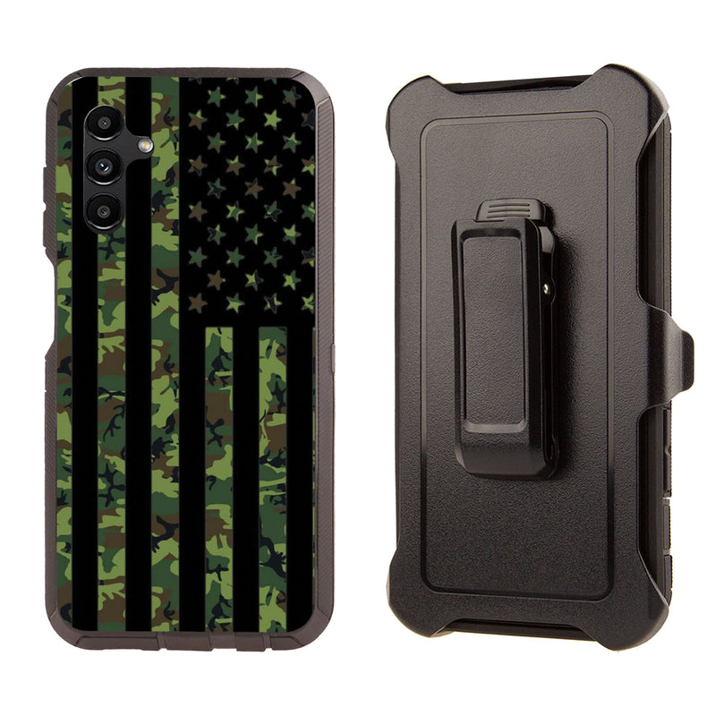 Shockproof Case for Samsung Galaxy A36 Military Camouflage USA Flag Cover Clip