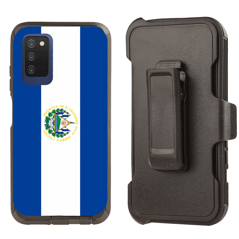 Shockproof Case for Samsung Galaxy A03S Flag El Salvador Cover Clip Rugged